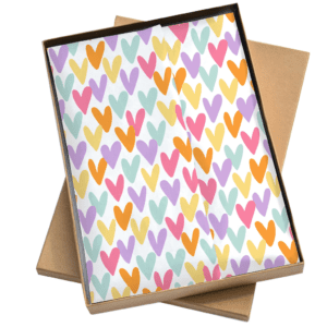 Zijdevloeipapier hartjes<BR>5 vellen