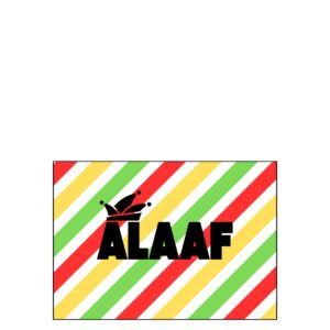 A6 kaart alaaf met rood geel groene stippen