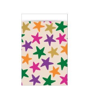 Cadeauzakje<BR>gekleurde sterren<BR>12x19cm