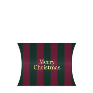 groen bordeaux rood gestreept gondeldoosje met gouden letters merry christmas