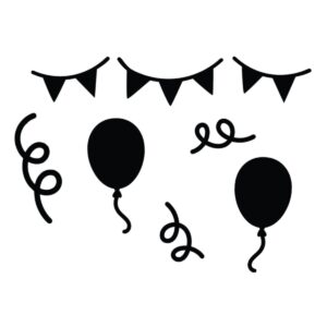 Feest accessoires<BR>herbruikbare raamstickers