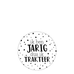 Stickers<BR>Ik ben jarig dus ik trakteer<BR>10 stuks