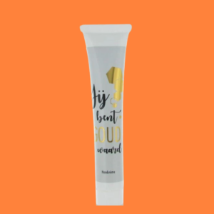 tube handcreme met opdruk jij bent goud waard